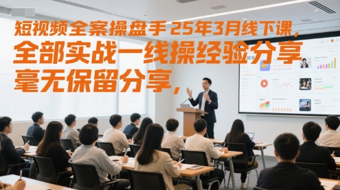 短视频全案操盘手25年3月线下课，全部实战一线操盘手经验分享，毫无保留分享，全是干货-一起网赚吧