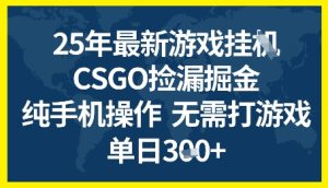 25年CSGO游戏搬砖，全自动挂G，不需要玩游戏，手机操作日入3张+【揭秘】-一起网赚吧
