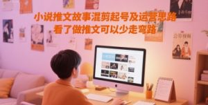 小说推文故事混剪起号及运营思路，看了做推文可以少走弯路-一起网赚吧