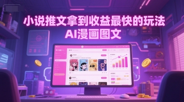 小说推文拿到收益最快的玩法，AI漫画图文-一起网赚吧