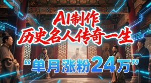 暴力起号！用AI制作历史名人传奇一生，单月涨粉24W，涨粉+变现赛道黑马来了-一起网赚吧