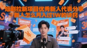 短剧拉新项目优秀新人代表分享新人怎么月入过1W的诀窍-一起网赚吧