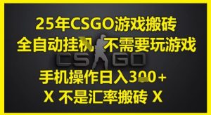 25年CSGO游戏搬砖，全自动运行，不需要玩游戏，手机操作日入3张(不是汇率搬砖)【揭秘】-一起网赚吧