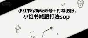 小红书保姆级养号+打减肥粉，小红书减肥打法sop-一起网赚吧