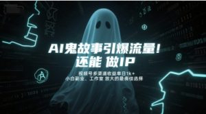 AI鬼故事引爆流量,还能做IP,视频号多渠道收益单日1k+,小白副业、工作室放大的最佳选择-一起网赚吧