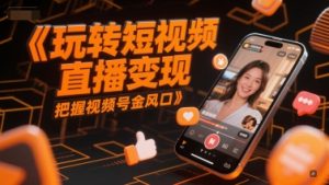 玩转短视频直播变现,把握视频号金风口-一起网赚吧