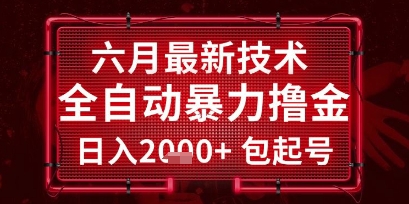 六月最新技术全自动暴力撸金，稳定日入2k+包起号，长期稳定【揭秘】-一起网赚吧