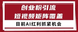 小红书某音创业赛道引流获客 自热矩阵日引200+【揭秘】-一起网赚吧