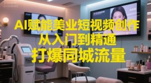 AI赋能美业短视频创作，从入门到精通，打爆同城流量，超级AI工具短视频实操落地-一起网赚吧