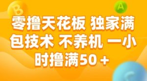 零撸天花板，独家满包技术，不用养机，一小时撸满50+，收益稳定【揭秘】-一起网赚吧