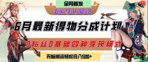 6月份最新得物创作者分成计划2.0玩法，0粉丝0基础四种模式变现，从隐蔽渠道无脑搬运，日入2张-一起网赚吧