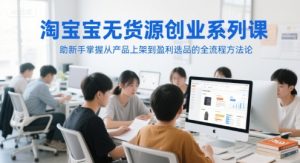 淘宝无货源创业系列课，助新手掌握从产品上架到盈利选品的全流程方法论-一起网赚吧
