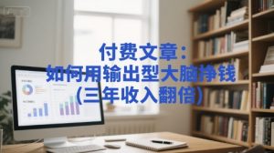 付费文章：如何用输出型大脑挣钱(三年收入翻倍)-一起网赚吧