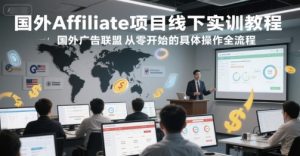 国外Affiliate项目线下实训教程，国外广告联盟从零开始的具体操作全流程-一起网赚吧