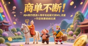 商单不断！纯AI制作西游人物羊毛毡版文旅MV，流量+节目效果统统拉满-一起网赚吧