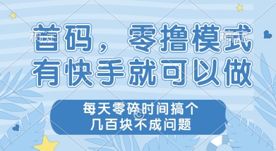 首码零撸项目，有快手就可以做，每天业务时间搞个几张不是问题【揭秘】-一起网赚吧