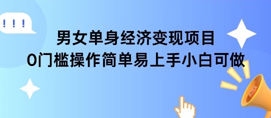 女单身经济项目变现周期长可复购率高日入1k+-一起网赚吧