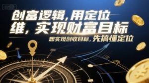 创富逻辑，用定位思维实现财富目标，想实现创收目标，先搞懂定位-一起网赚吧