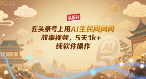 在头条号上用AI生民间故事视频,5天1k+,纯软件操作-一起网赚吧