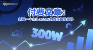 付费文章：拆解一个年入300W的喜马拉雅账号-一起网赚吧