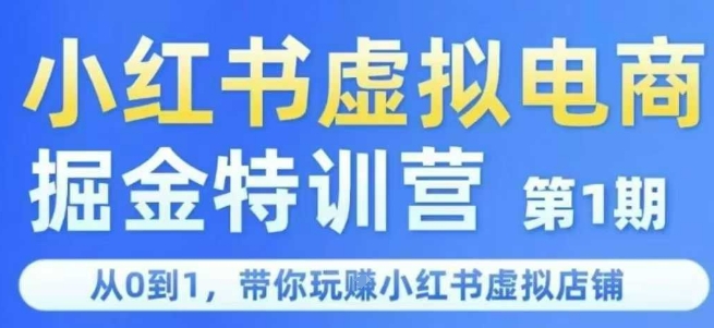 小红书虚拟电商掘金特训营第1期，从0到1，带你玩转小红书虚拟店铺-一起网赚吧