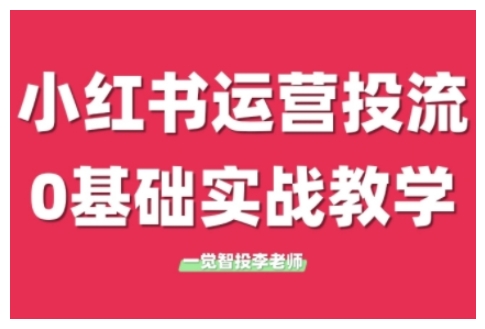 小红书运营投流，小红书广告投放从0到1的实战课，学完即可开始投放（更新）-一起网赚吧