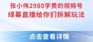 张小伟2980付费额视频号绿幕直播给你们拆解玩法-一起网赚吧