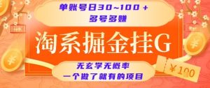 淘系掘金挂G项目,单账号日收益30~100+,多号多得,一个做了就有的项目【揭秘】-一起网赚吧