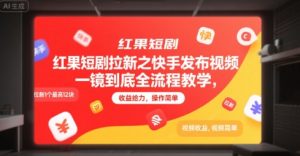 红果短剧拉新之快手发布视频一镜到底全流程教学,拉新1个最高12块,收益给力,操作简单-一起网赚吧