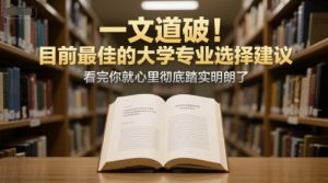 付费文章：一文道破！目前最佳的大学专业选择建议，看完你就心里彻底踏实明朗了-一起网赚吧