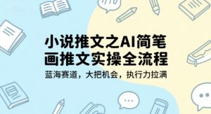 小说推文之AI简笔画推文实操全流程，蓝海赛道，大把机会，执行力拉满-一起网赚吧