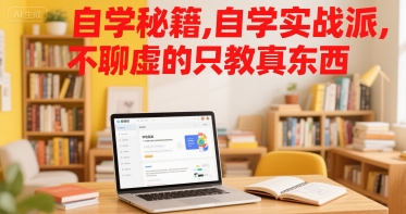 自学秘籍，自学实战派，不聊虚的只教真东西-一起网赚吧