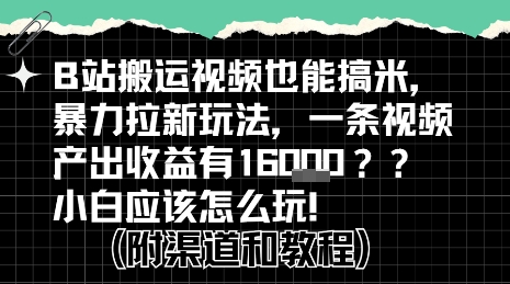 b站掘金计划？搬运视频也能挣拉新的收益，小白应该怎么玩！-一起网赚吧