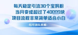 每天稳定引流30个人 当月变成超过了4个W项目流程非常简单适合小白-一起网赚吧