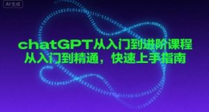 chatGPT从入门到进阶课程，从入门到精通，快速上手指南-一起网赚吧
