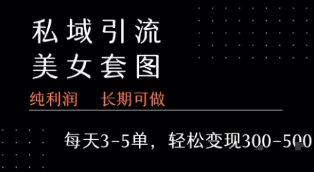 私域卖套图每天3-5单   每单利润99-2张+-一起网赚吧