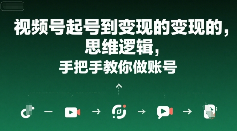 视频号起号到变现的思维逻辑，手把手教你做账号-一起网赚吧