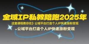 全域IP私教陪跑2025年，这套课程教你在​公域平台打造个人IP快速涨粉变现-一起网赚吧
