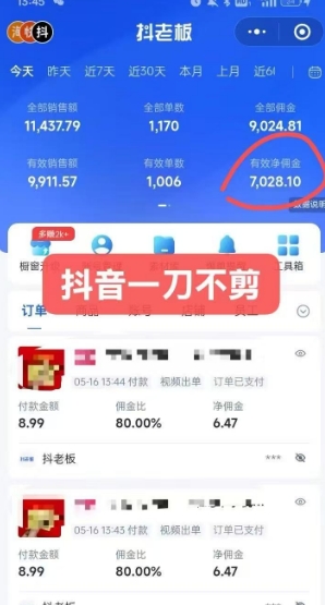 抖音短视频一刀不剪带货，不剪辑，不直播，每天发个视频，等着出单获取带货佣金-一起网赚吧