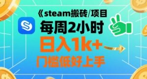 steam搬砖项目每周2小时日入1k+收益核心玩法，手把手教你，门槛低好上手-一起网赚吧
