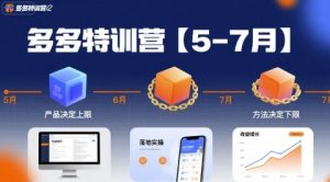 多多特训营【5-7月】产品决定上限,方法决定下限,各种玩法技巧落地实操-一起网赚吧