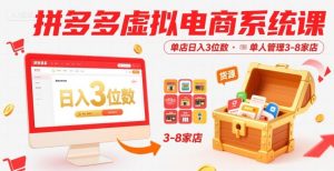 拼多多虚拟电商系统课,单店日入3位数,单人可管理3-8家店【附货源】-一起网赚吧