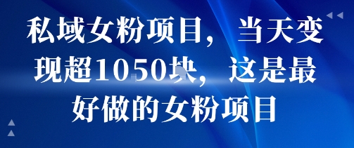 私域女粉项目，当天变现超1k，这是最好做的女粉项目，可放大操作-一起网赚吧