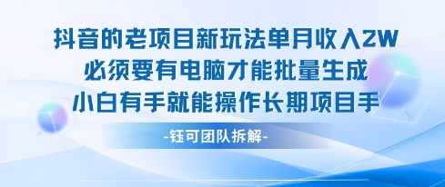老项目新玩法单月收入2W小白有手就能操作长期项目-一起网赚吧