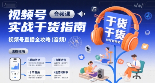 视频号实战干货指南，视频号直播全攻略（音频）-一起网赚吧