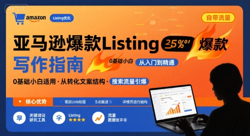 亚马逊爆款Listing写作方法，亚马逊0基础小白也能写爆款自带流量的Listing-一起网赚吧