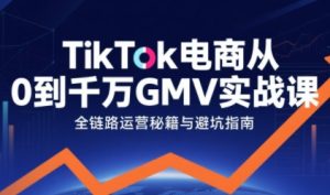 TikTok电商从0到千万GMV实战课，从0到1拆解实战秘籍-一起网赚吧