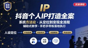 抖音个人IP系统落地实操大课,实操课程,辅助落地-一起网赚吧