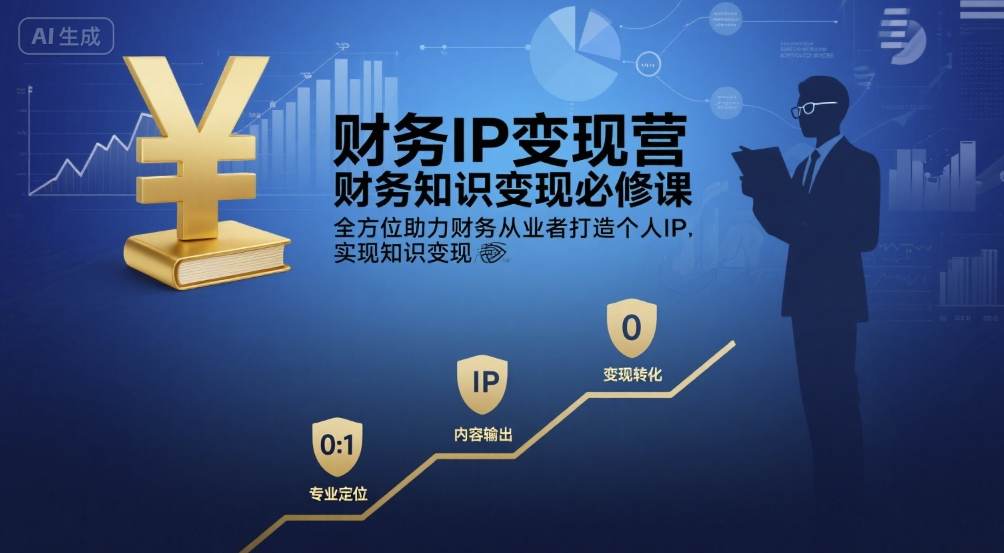 财务IP变现营，财务知识变现必修课，全方位助力财务从业者打造个人IP，实现知识变现-一起网赚吧