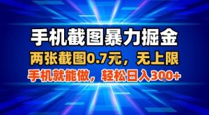 手机截图暴力掘金，两张截图0.7米，一部手机就能做，轻松日入3张+【揭秘】-一起网赚吧